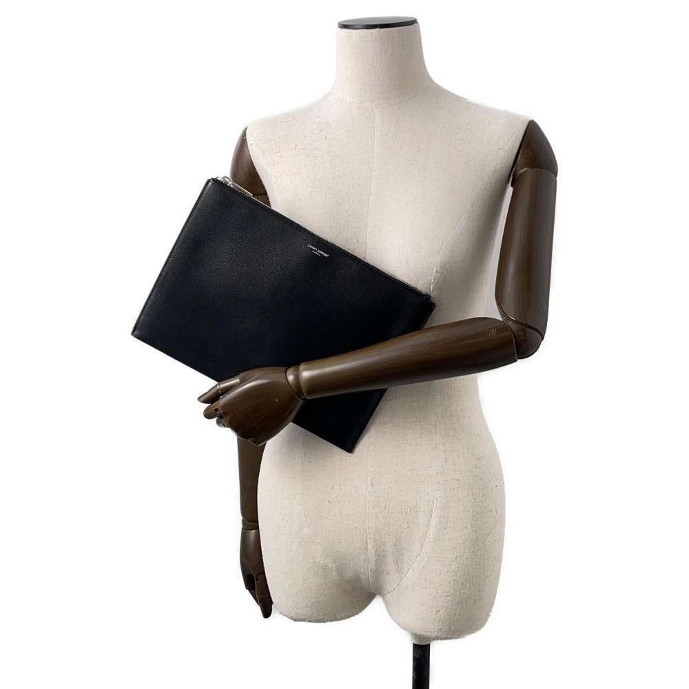 Saint Laurent Paris Clutch Bag Zip Tablet Sleeve Black - Picture 4 of 12
